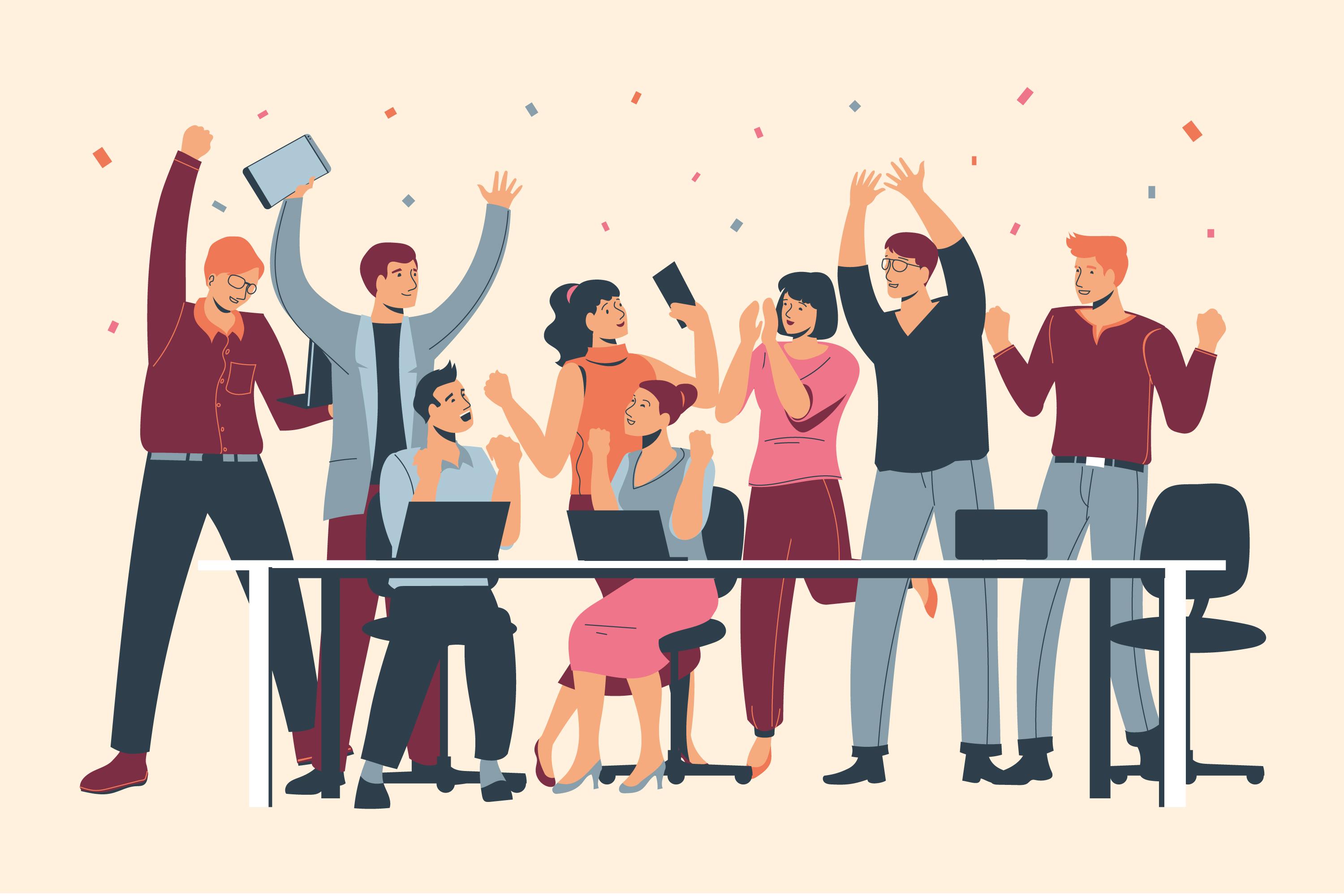 Office team celebration